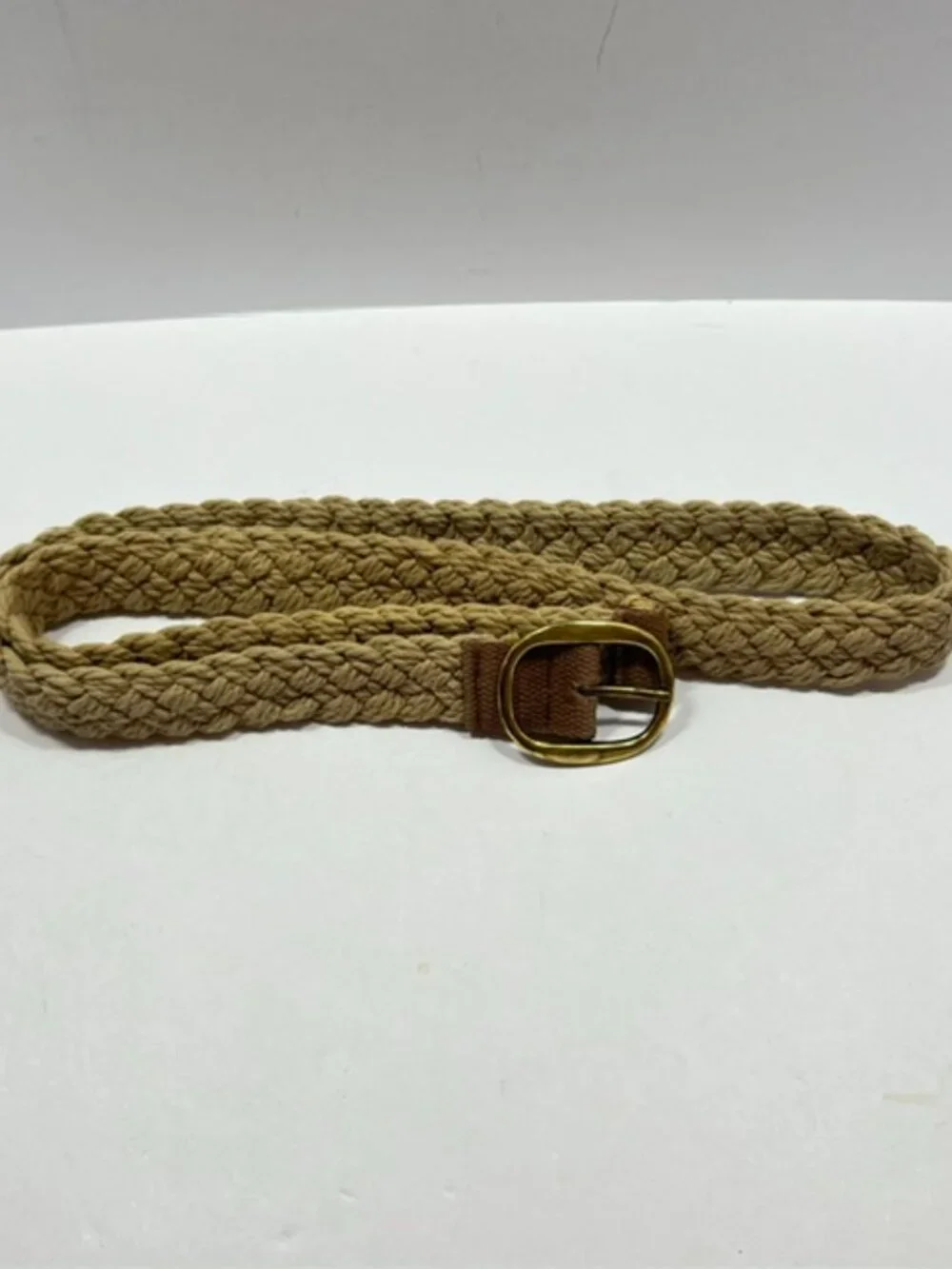 Women's Braided Jute Belt with brass buckle Size 42.5